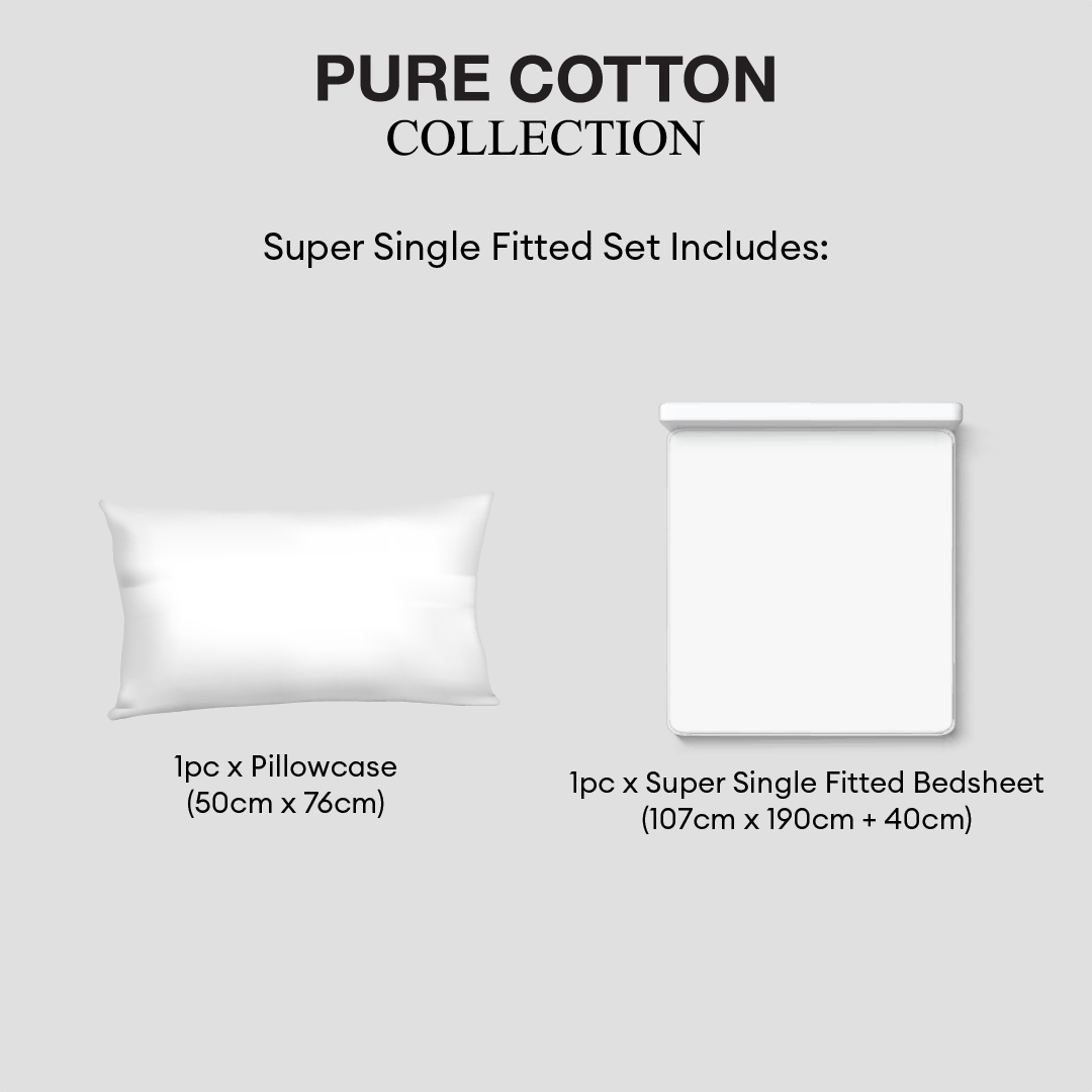 Novelle Pure Cotton Fitted Bedsheet Set - 100% cotton 850TC (Super ...