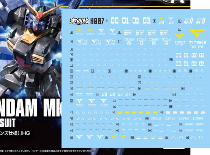 [MASTER DALIN] HO07 HG 1/144 RX-178 MK II TITANS GUNDAM WATER SLIDE ...