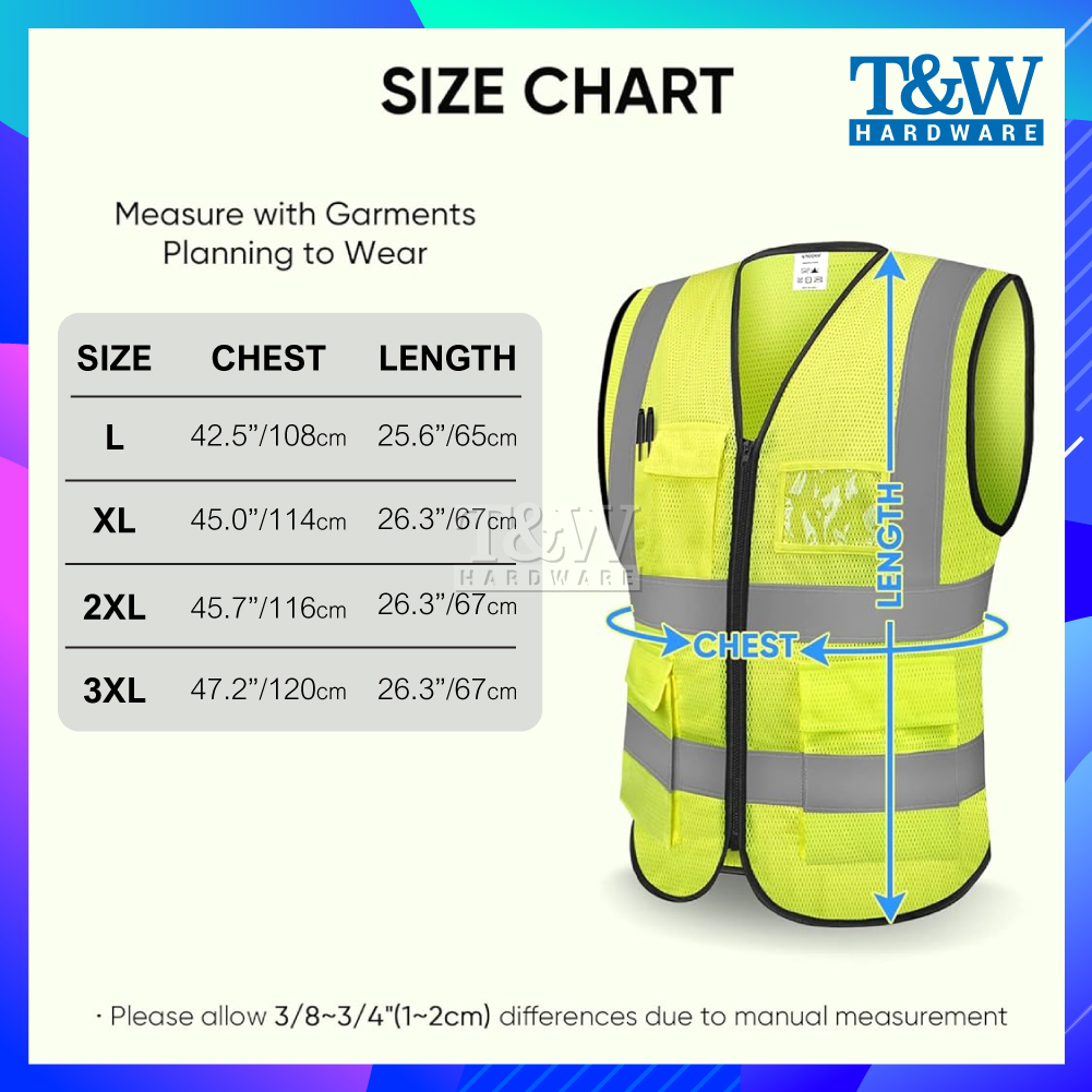 High Visibility Reflective Vest Safety Vest Jaket Reflektif Keselamatan ...