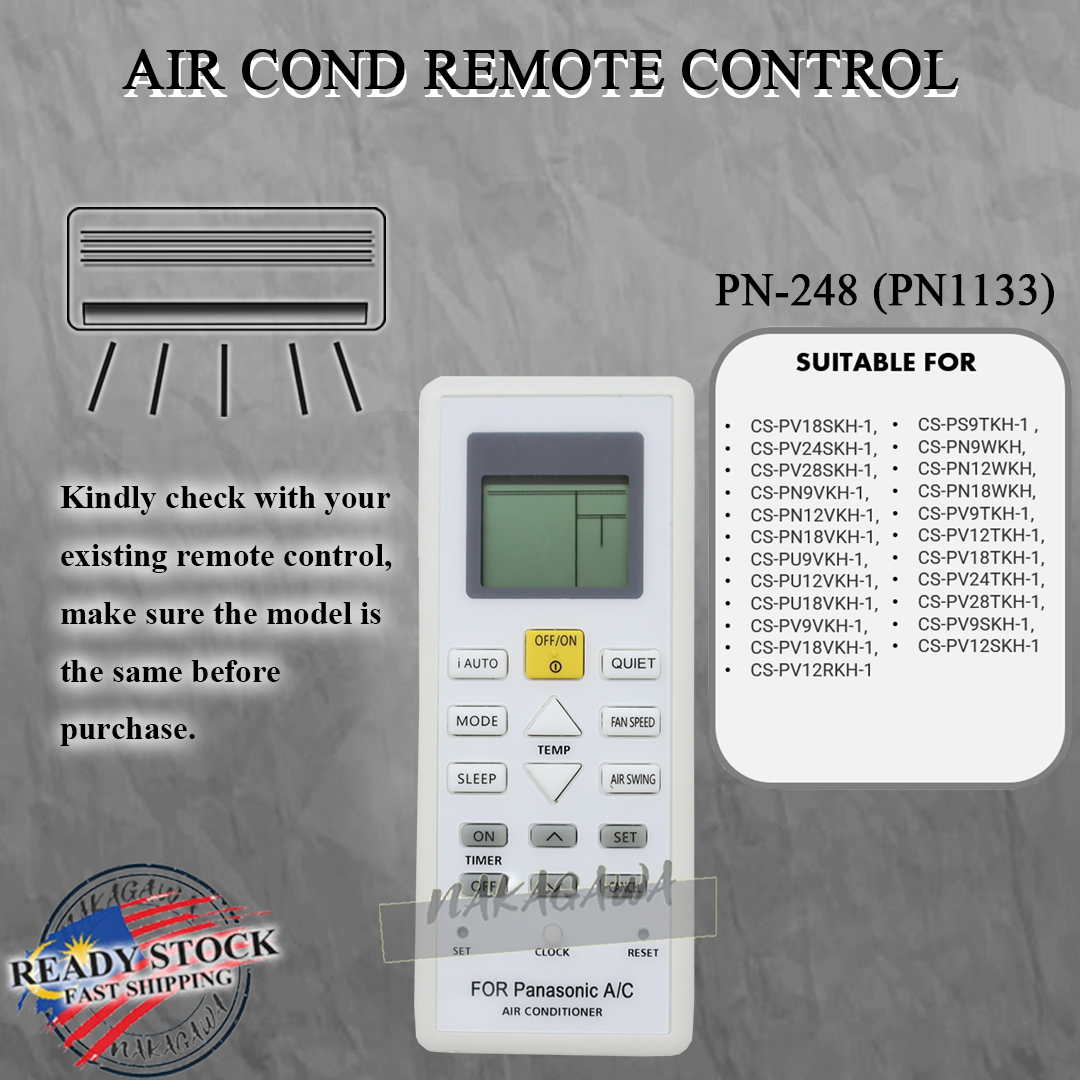 PANASONIC INVERTOR AIRCOND REMOTE CONTROL REPLACEMENT PN SERIES CS ...