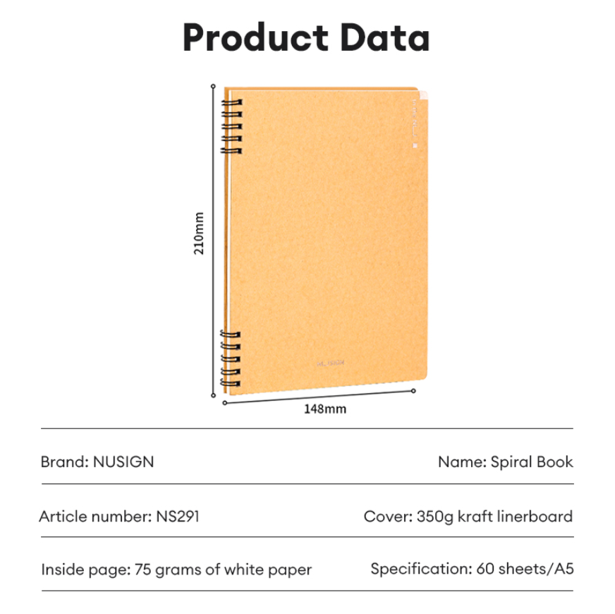 Deli Nusign Spiral Coil Notebook A5 B5 120 Pages Buku Nota Barang ...