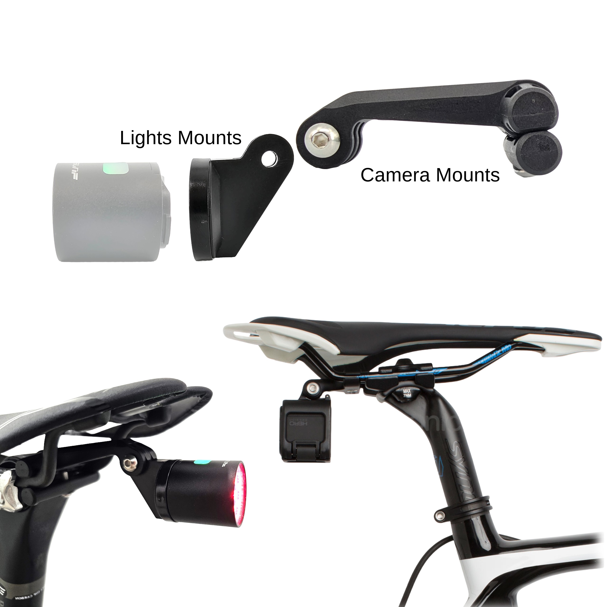 GoPro HERO Action Camera Bike Bicycle Saddle Seat Rail Mount Clamp Clip ...