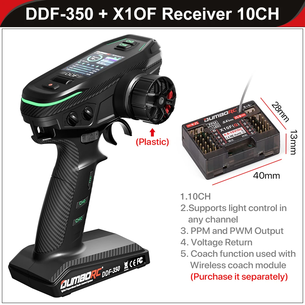 DUMBORC X6 - X6F 6CH DDF 350 10CH 2.4G RC Radio Transmitter Receiver ...