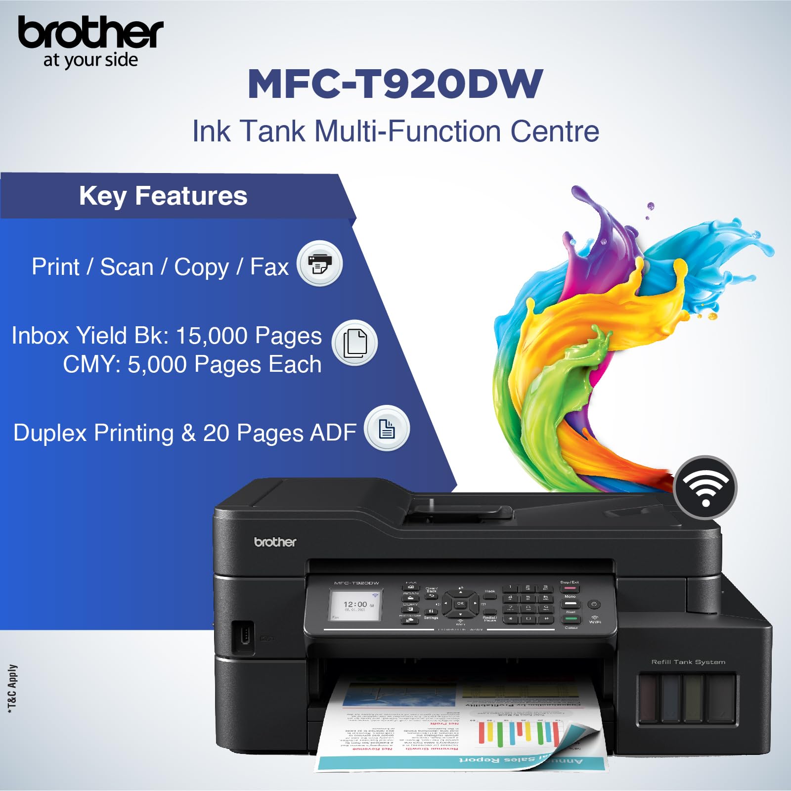 Brother DCP-T720DW Ink Tank Printer/ Brother MFC-T920DW Ink Tank ...