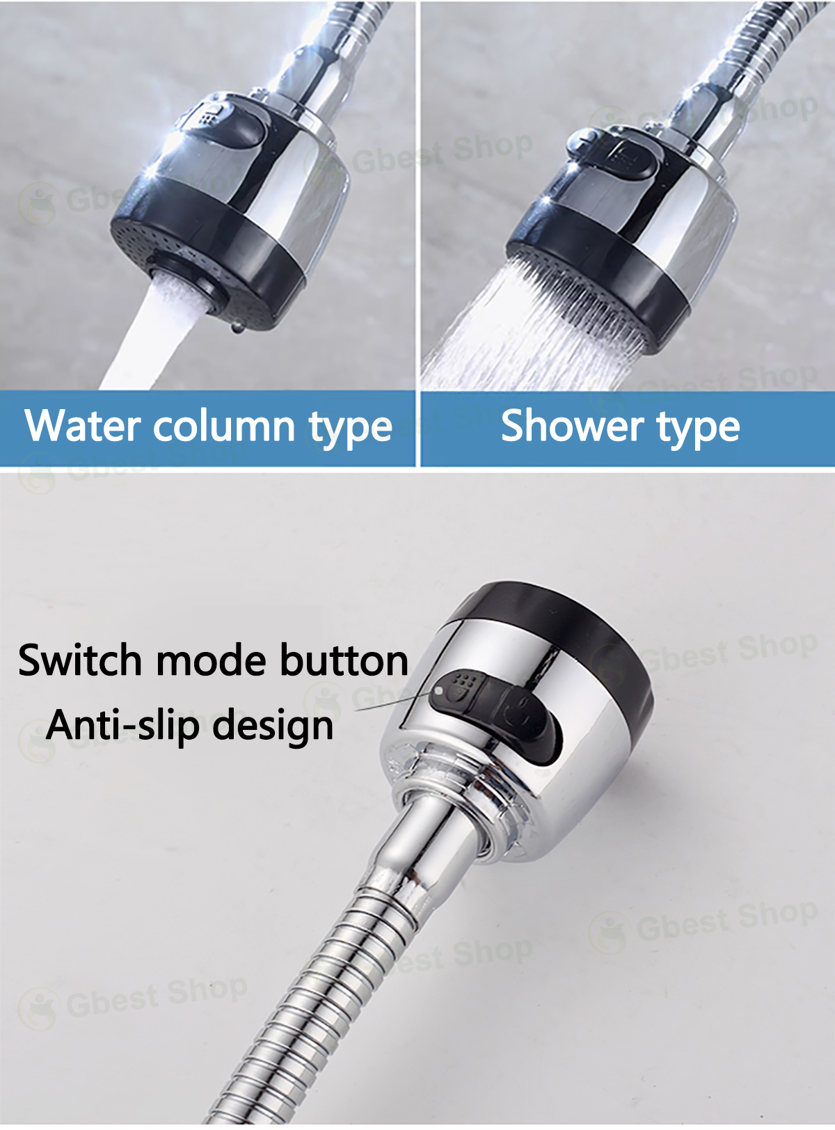 Gbest ABS pull out faucet 360°rotating Kitchen Basin Sink Faucet water ...