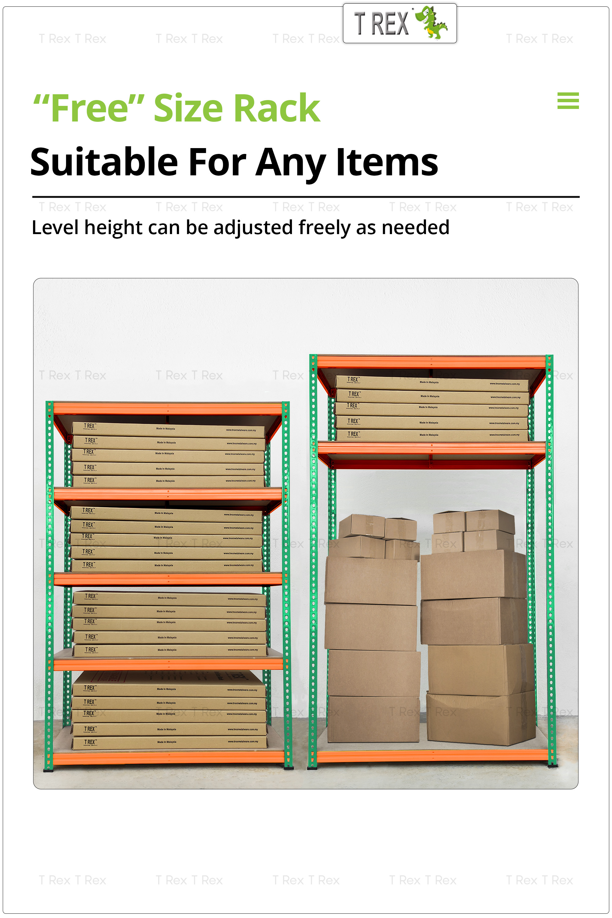 T Rex 3 Tiers Warehouse Boltless Rack / Home, Office, Warehouse, Store ...