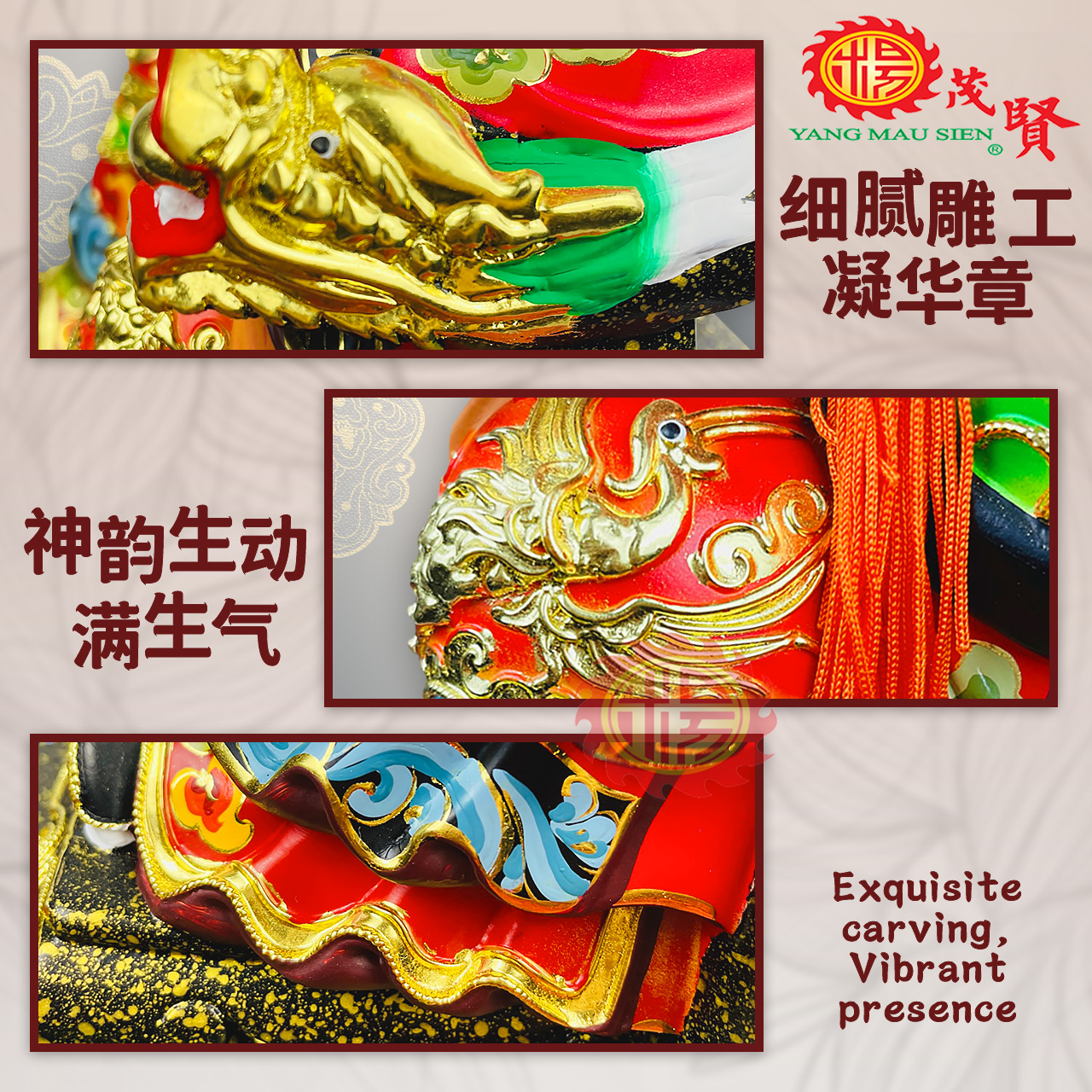 YMS 古彩正金木雕如意大伯公神像Ru Yi Da Bo Gong Statue | Shopee 