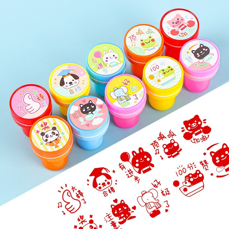 DIY Creative Cute Cartoon Stamping Set Kids Colorful Fun Cute Chop ...