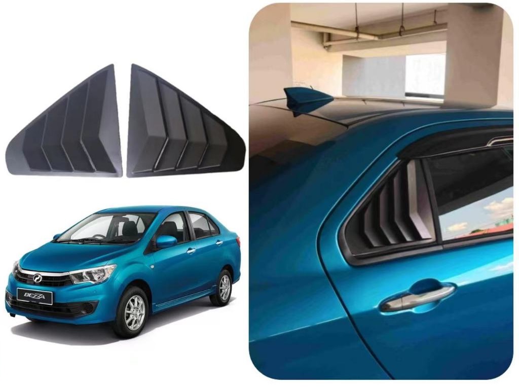 2Pcs Perodua Bezza Mustang Sporty Style Window Cover Door Visor Cermin ...
