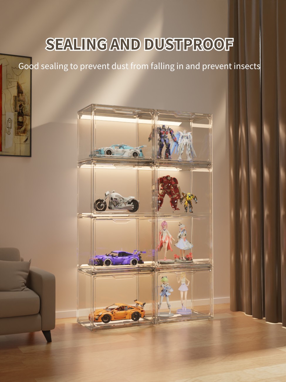 AirColumn Transparent Storage Box Acrylic Display Box Handbag Storage ...
