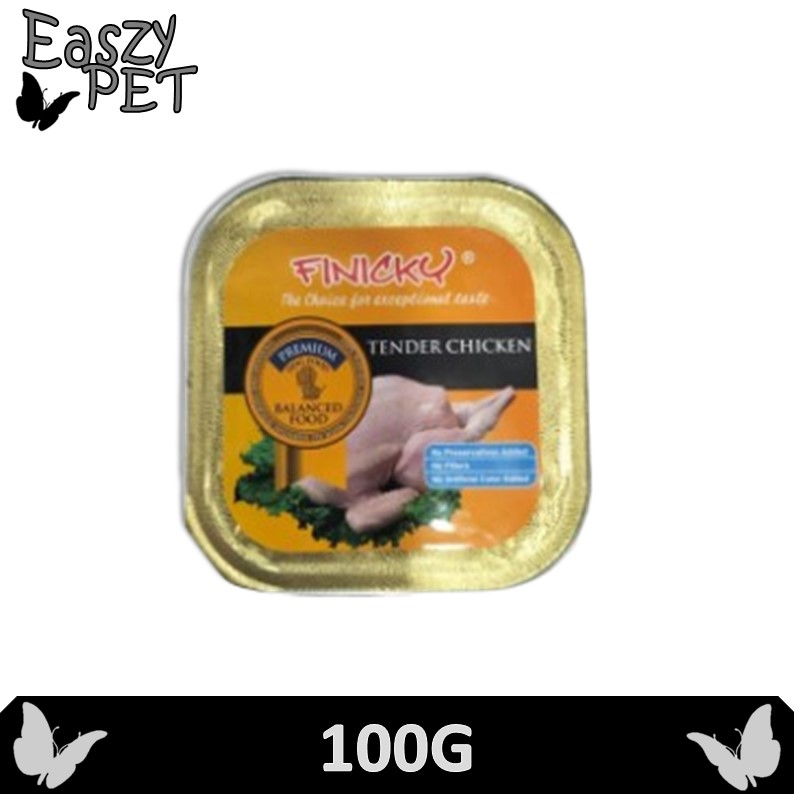 Finicky Premium Dog Can Food Alutray 100g (Veal , Tender Chicken ...
