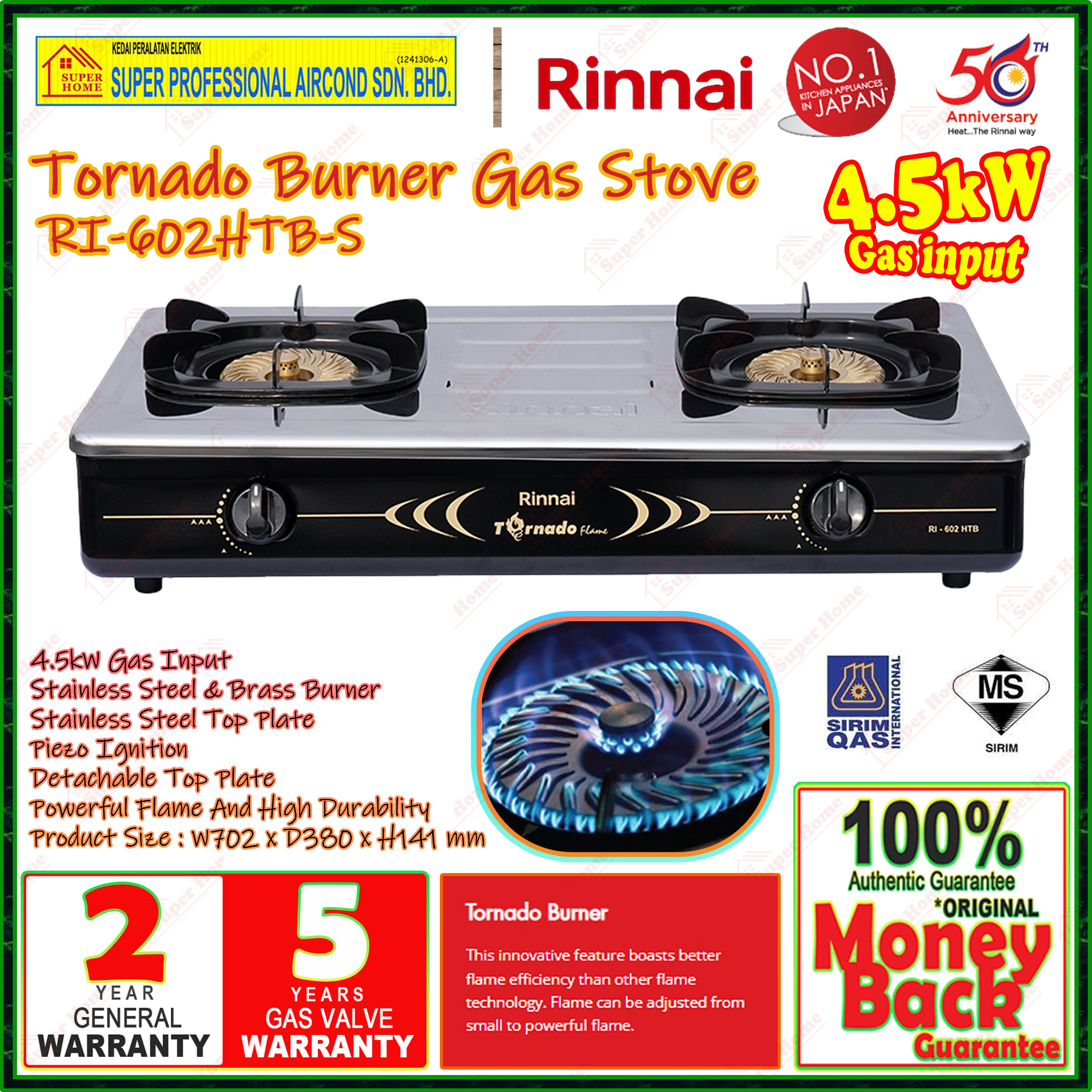 Rinnai Gas Stove Table Top Gas Cooker | Shopee Malaysia