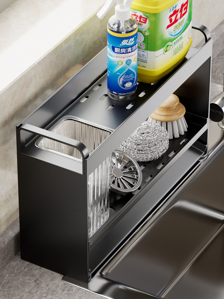Kitchen Sink Countertop Storage Rack 2 Layers Large Capacity ...