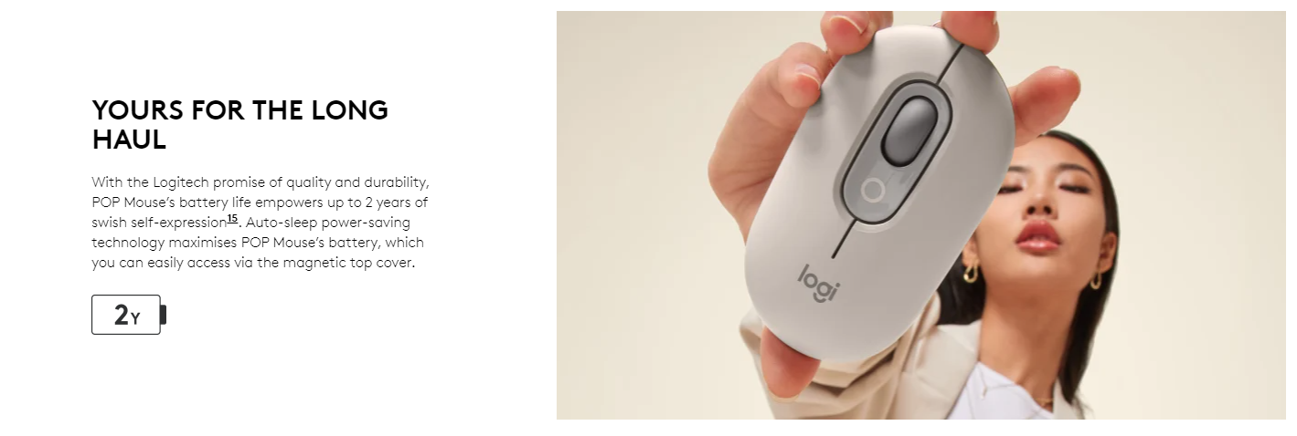 LOGITECH POP MOUSE WIRELESS CUSTOMIZABLE EMOJIS / SILENT TOUCH ...