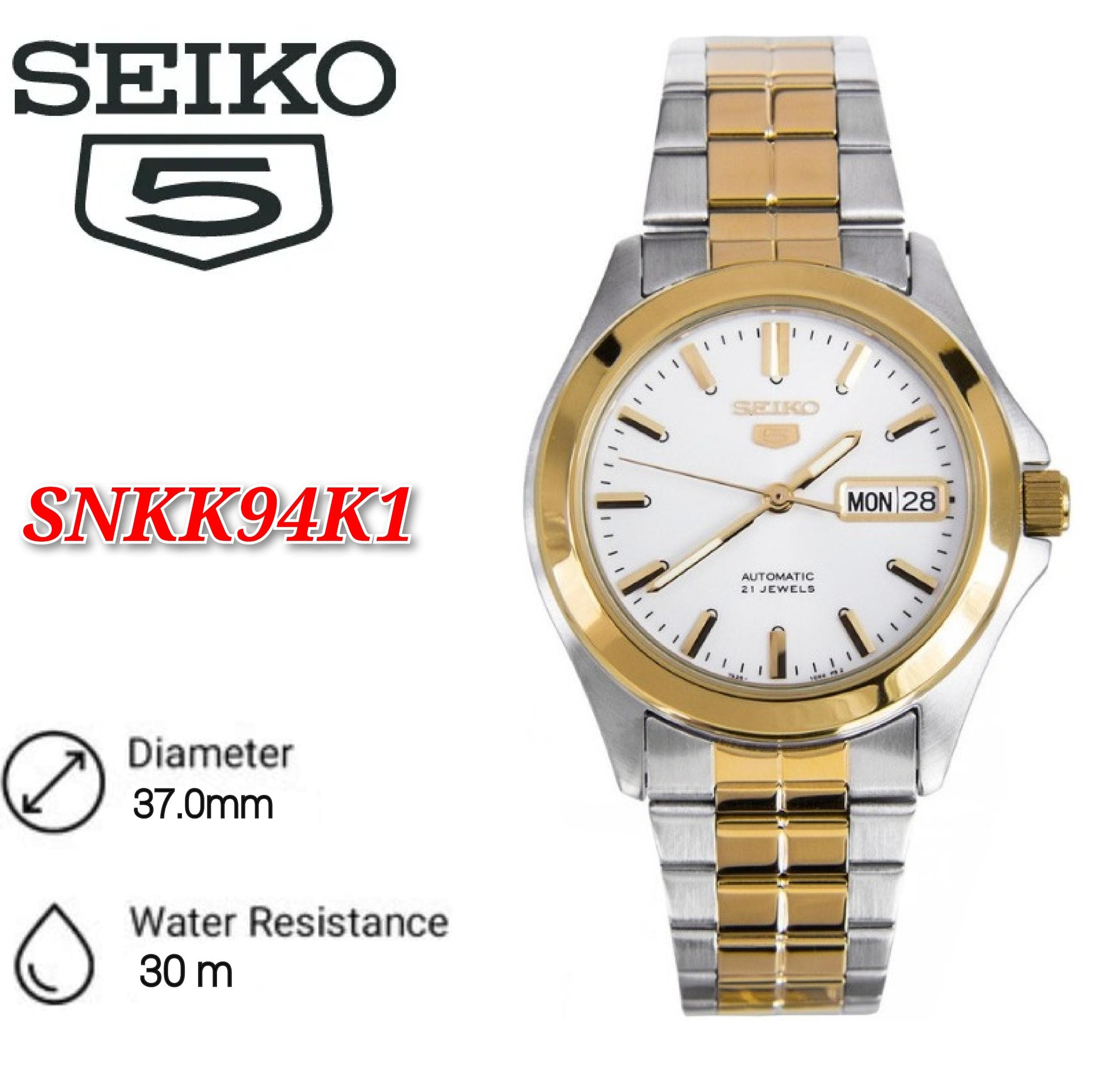 Seiko 5 Automatic 21 Jewels SNKK94K1 Men s Watch Shopee Malaysia