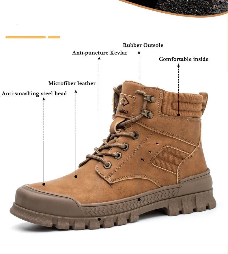VIDEO Men's Safety Boots shoes Kasut besi Oil Resistant Protector ...