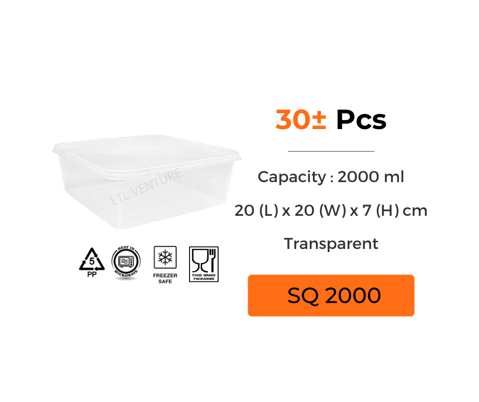 SQ1500/SQ5/SQ7 Square Container 30/50 Pcs TEKA 1500/2000/3000 PP ...
