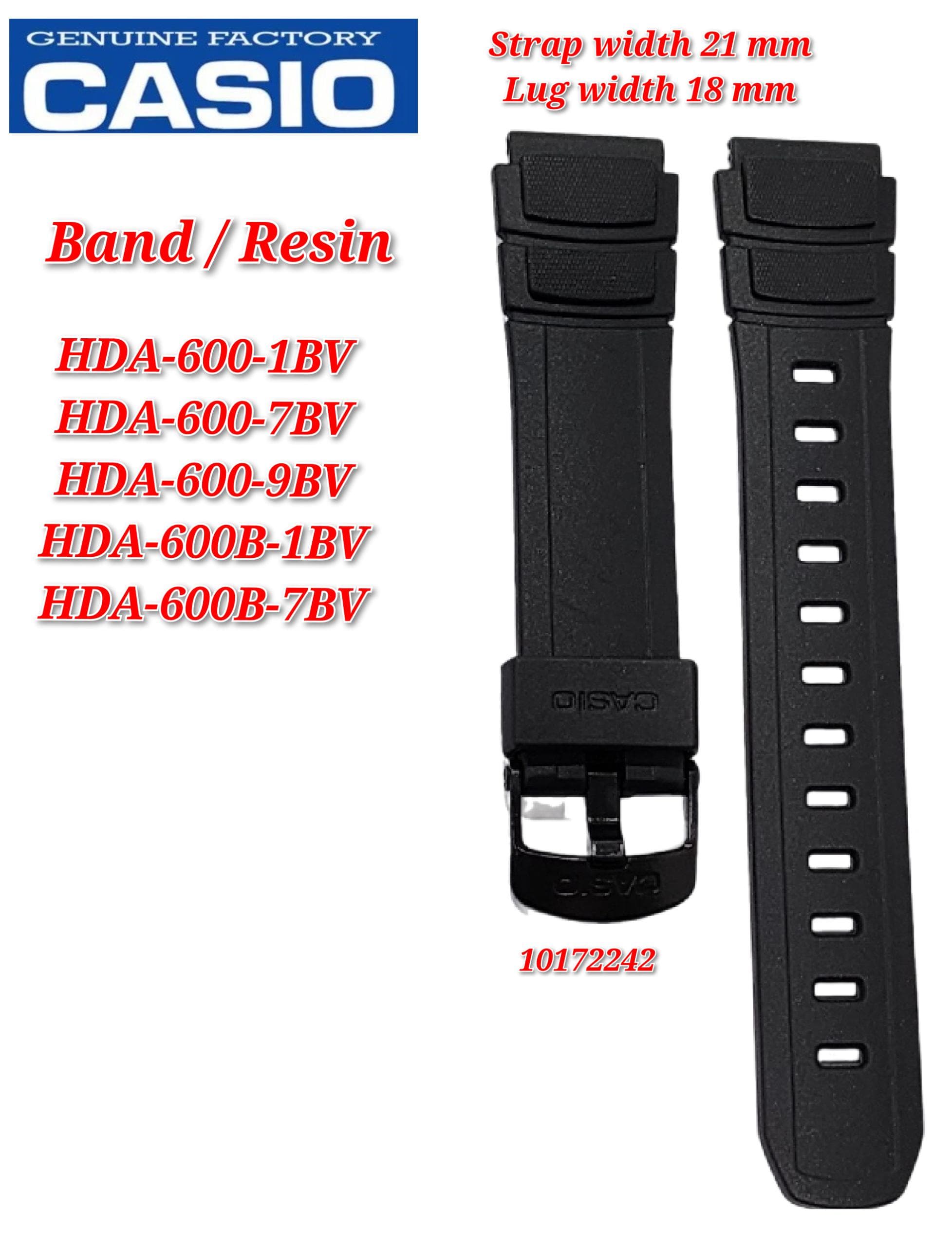 Casio Ersatzarmband – Gummiband Für W-96H Uhr, Schwarz