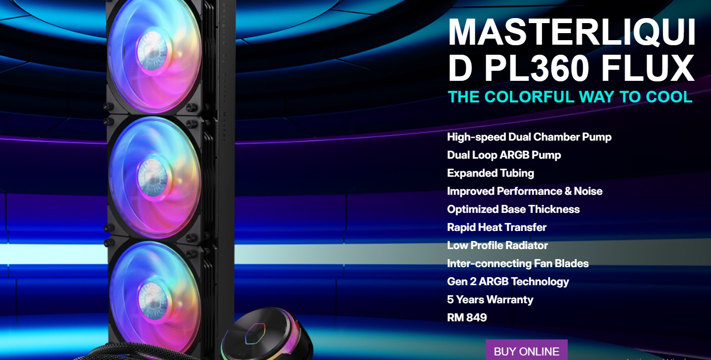 Cooler Master MASTERLIQUID PL360 FLUX AIO Water Cooler 360MM MLY-D36M ...
