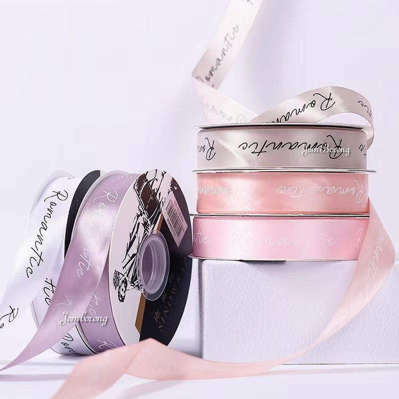 (25M) 2.5CM ROMANTIC Ribbon Reben Riben Gift Satin Organza Flower ...