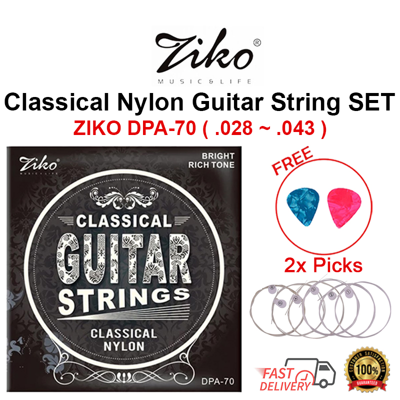 ZIKO ( .028 ~ .043) DPA-70 Classical Nylon Guitar String Set Murah ...