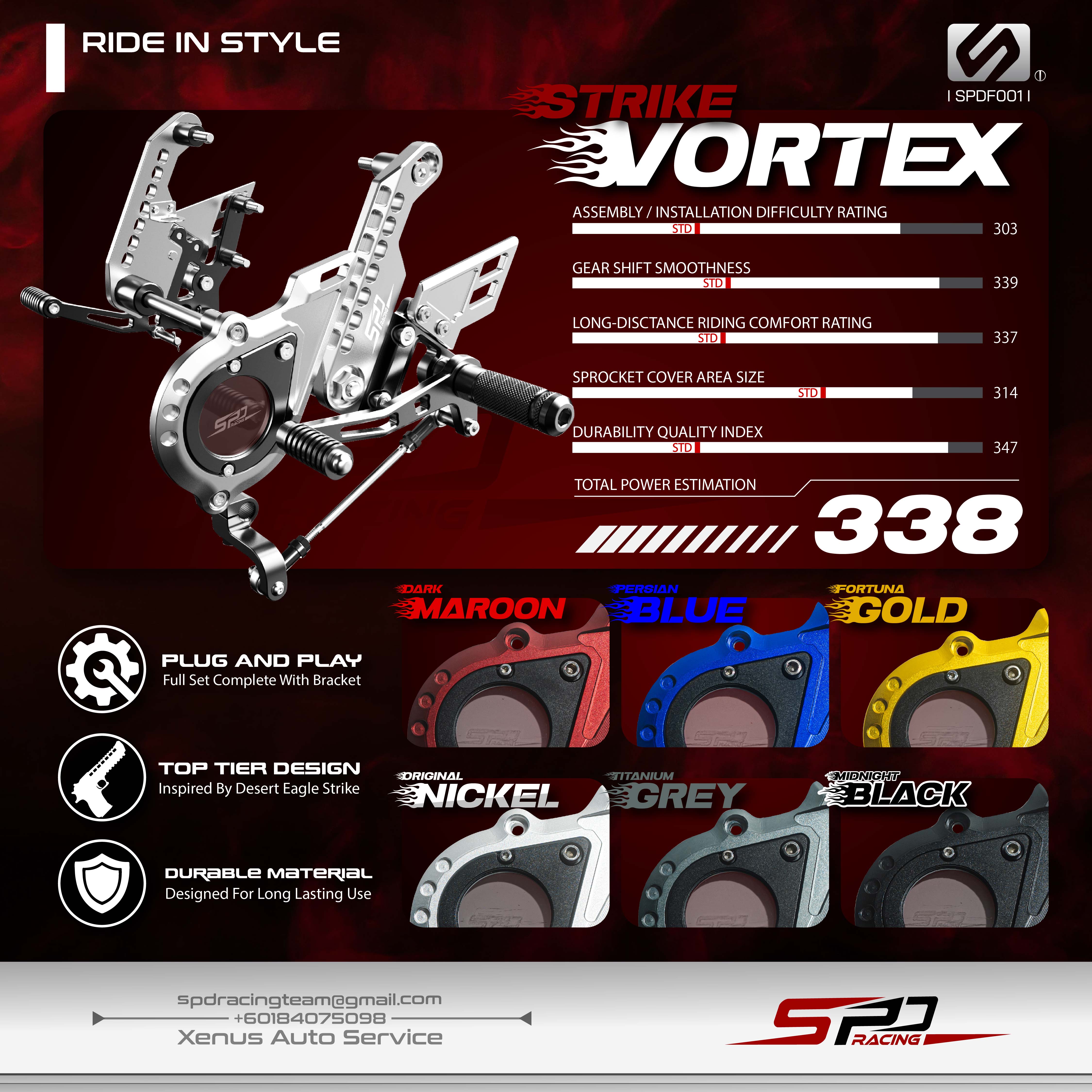 Single Footrest SPD /// SP-FR2 Y15 Y16 EXCITER 150 155 PNP Racing ...