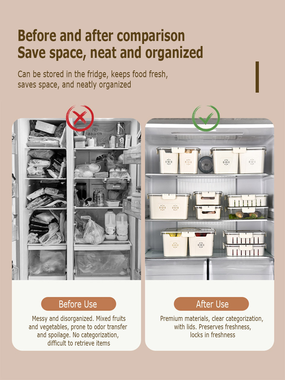 Moda Home Food Storage Container Transparent Compartment Fresh-keeping ...