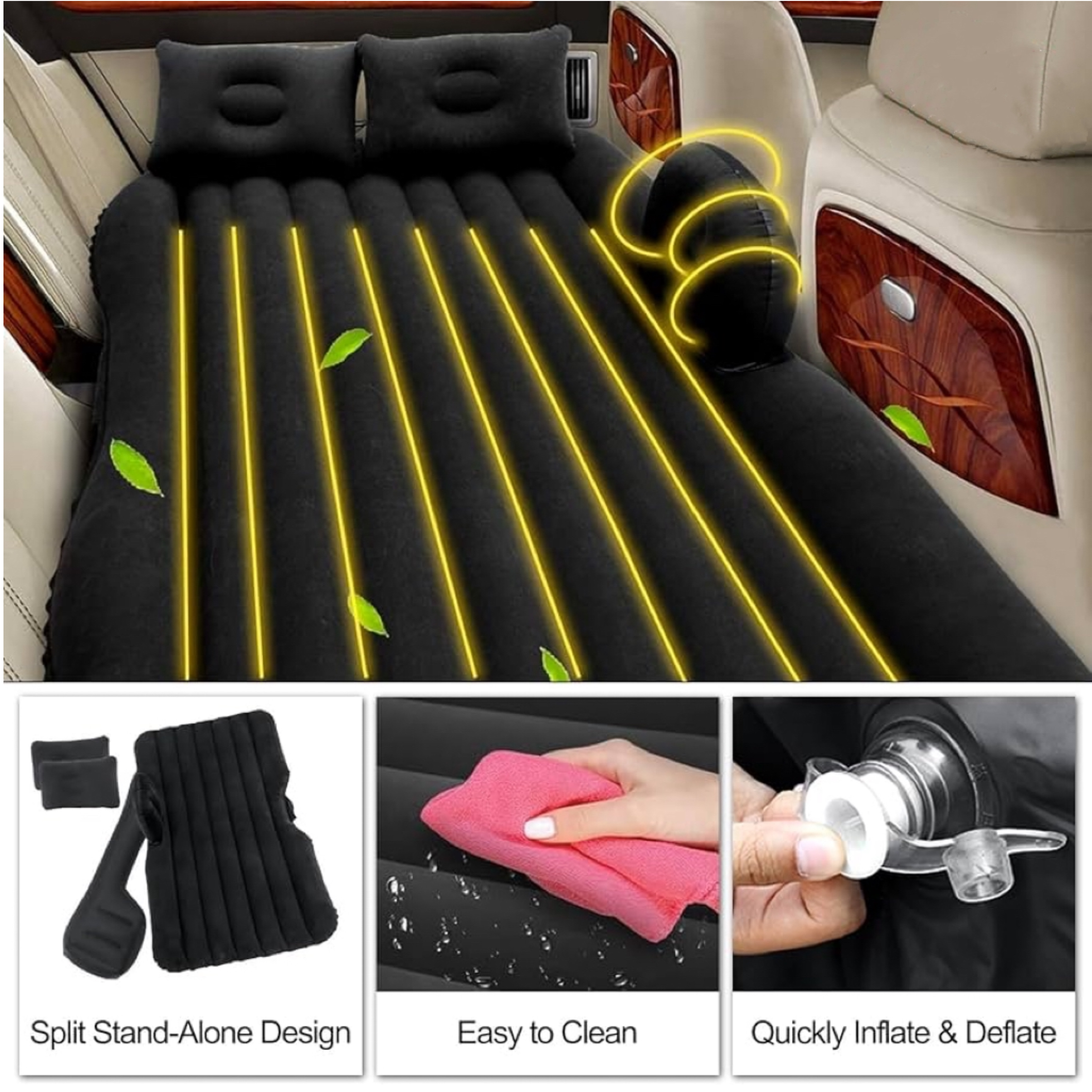 FREE Inflatable Pump Car Bed FULL SET Inflatable Car Bed Car Sofa Air ...