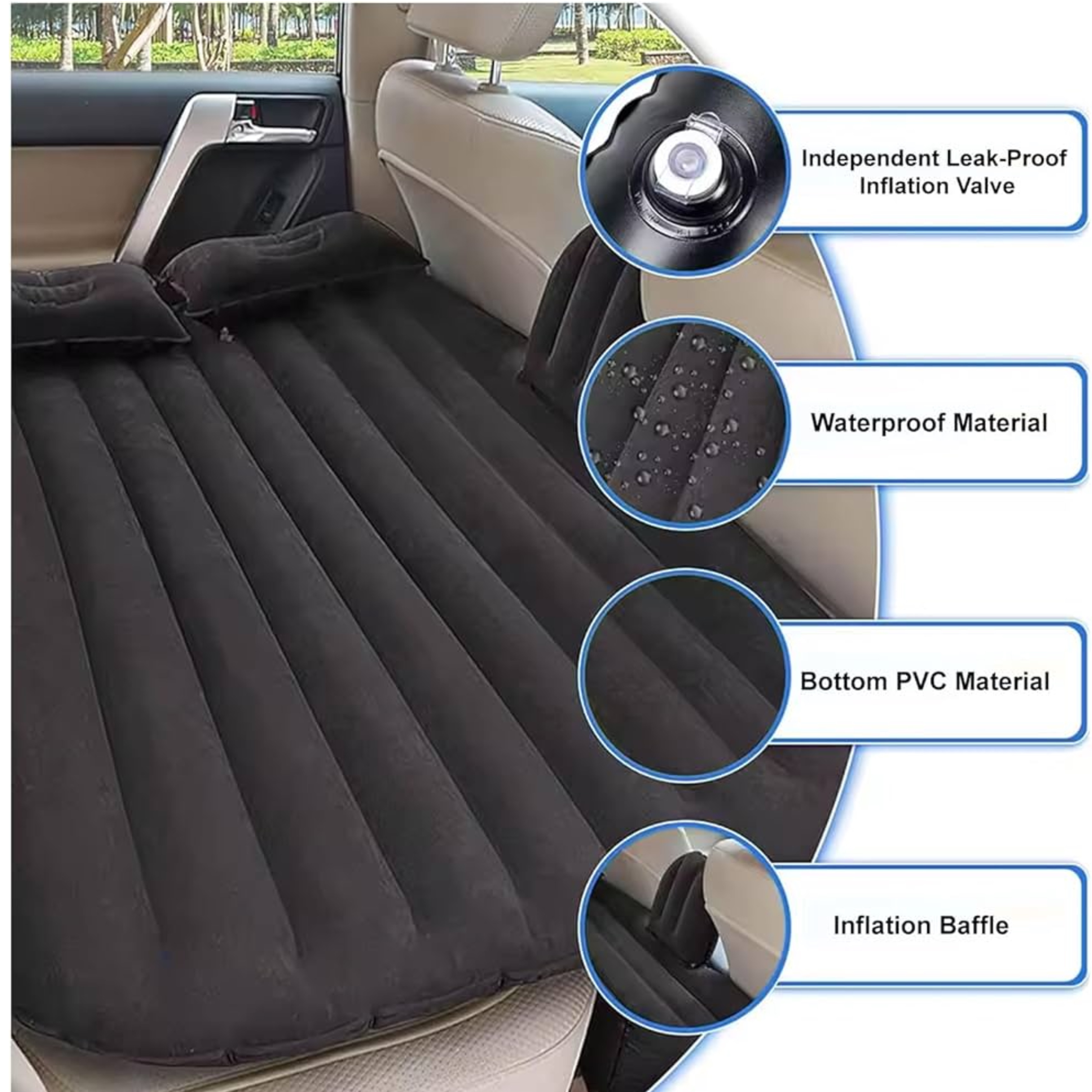 NEW Inflatable Car Bed with FREE AIR Pump Car Bed FULL SET Car Sofa Air ...