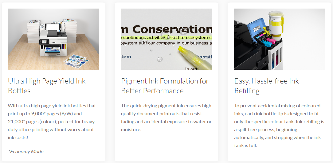 Canon Business Color Inkjet MegaTank Printer A4 3in1 Wireless Maxify