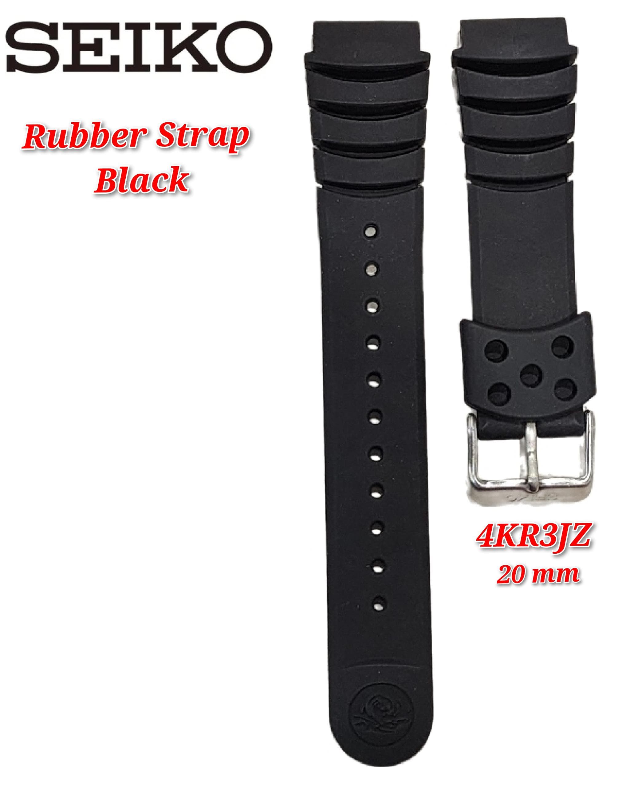Authentic Seiko Watch Strap 20mm Rubber Black 4KR3JZ Shopee Malaysia