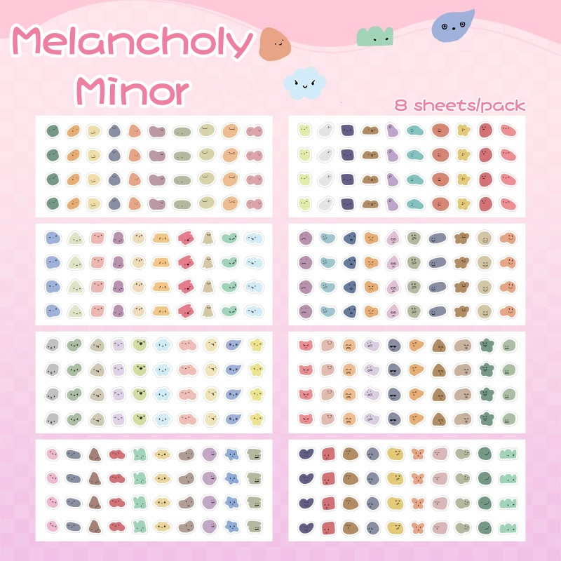 INS Creative Cute Face Emoji Expression PET Waterproof Deco Stickers ...
