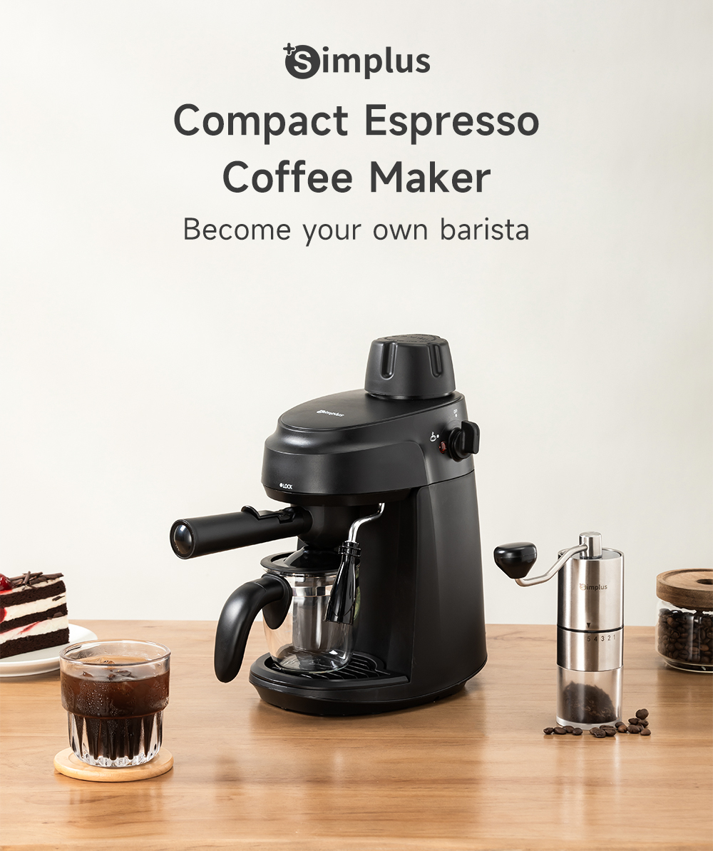 Simplus Coffee Maker Compact Espresso Machine 5Bar Extraction High ...