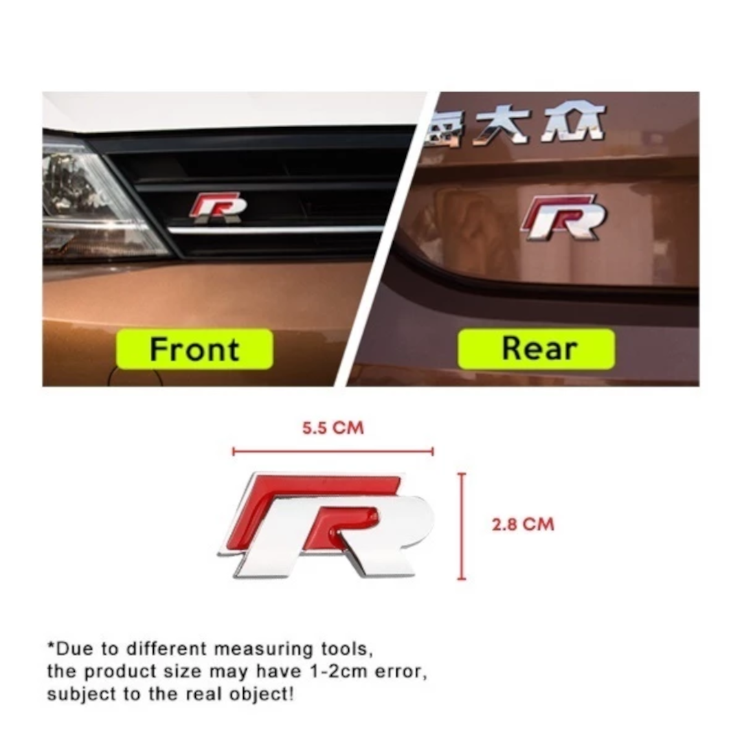 Universal Volkswagen VW Honda 3D Type R Logo Emblem Sticker Chrome ...