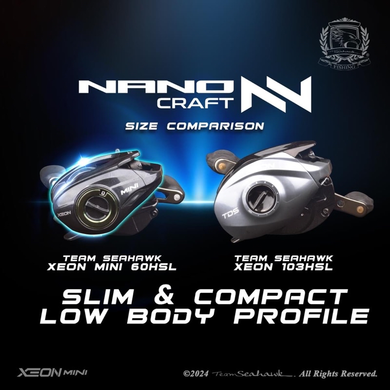 New 2024 Team Seahawk Xeon Mini 60HSL Baitcast Fishing Reel BC ...