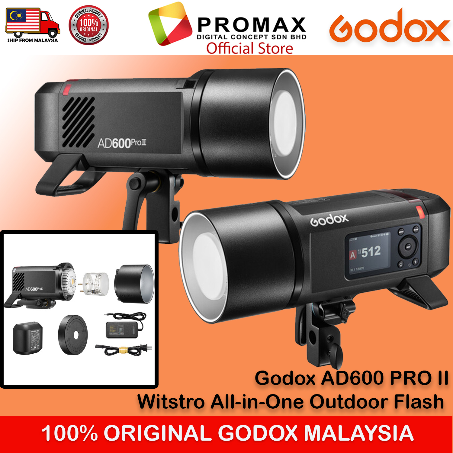 GODOX AD600PRO II All-in-One Outdoor Flash AD600PROII | Shopee Malaysia