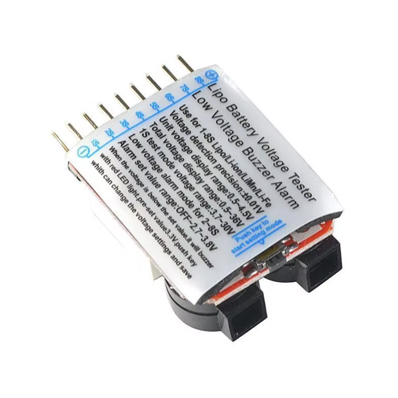 Tester Batteria QWinOut BX100 1-8S LiPo – Allarme Buzzer Con Doppio Altoparlante E LED, Regolabile 2.7-3.8V - 4