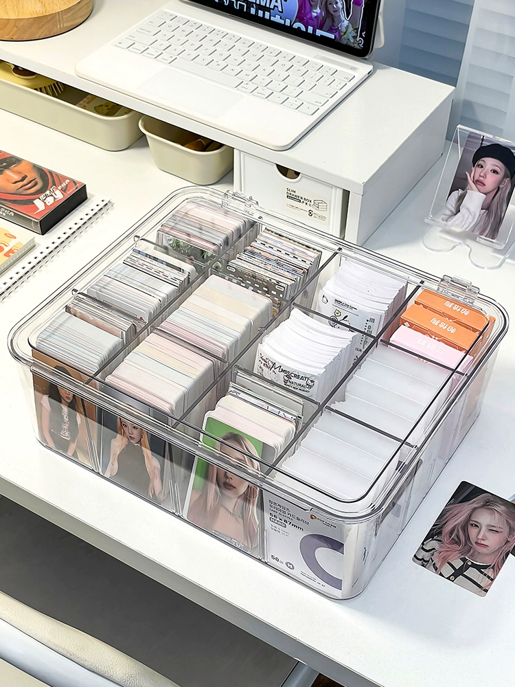 Card Display Box Game Organizer Transparent PlayCard Big Capacity ...