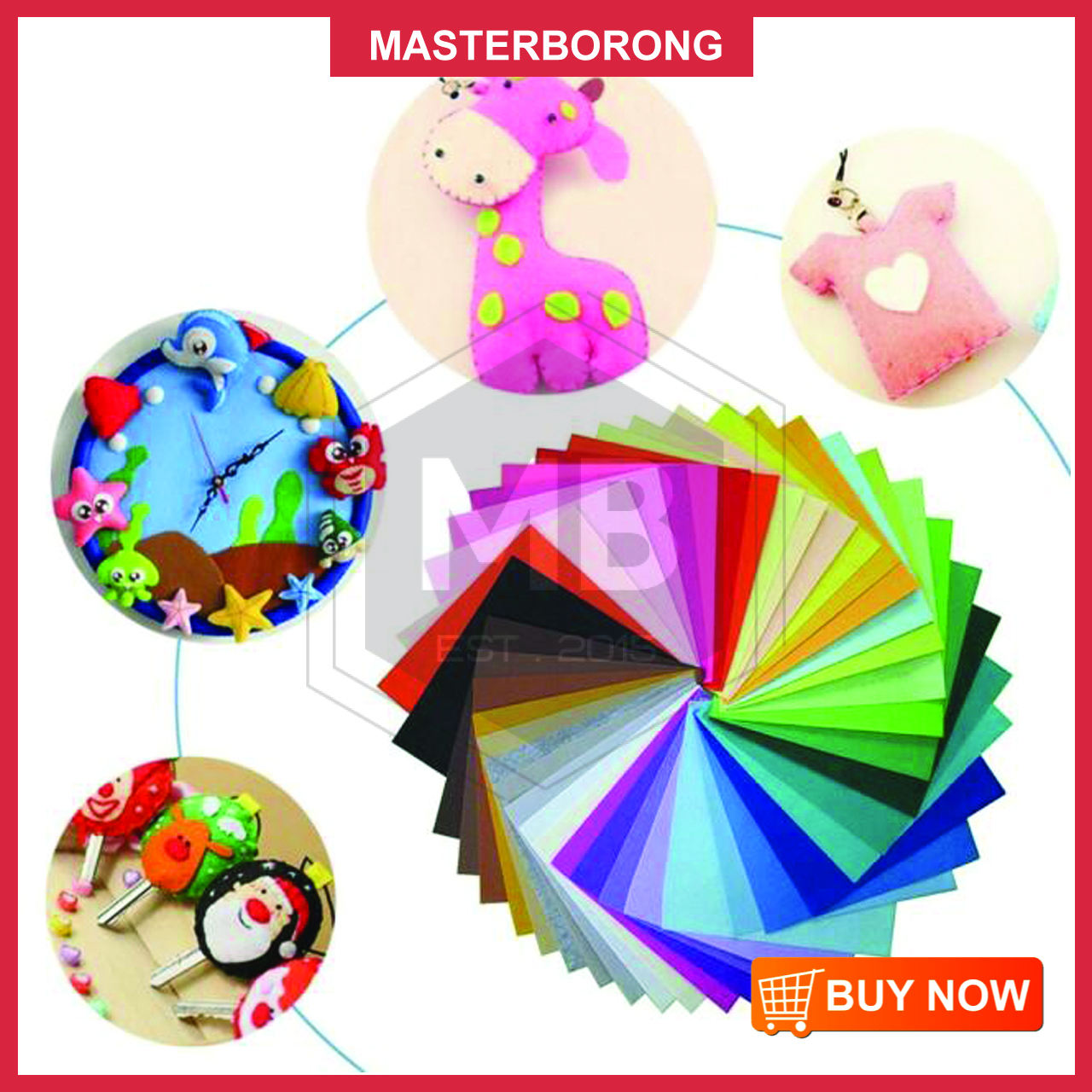 masterborong Felt Fabric Cloth Kain Felt 50x70cm Non Woven Fabric ...