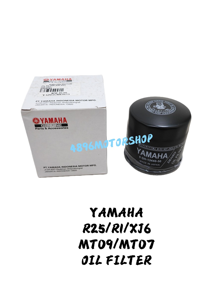 DENSO OIL FILTER YAMAHA R25 R1 R6 MT07 MT09 XJ6 PENAPIS MINYAK HITAM ...