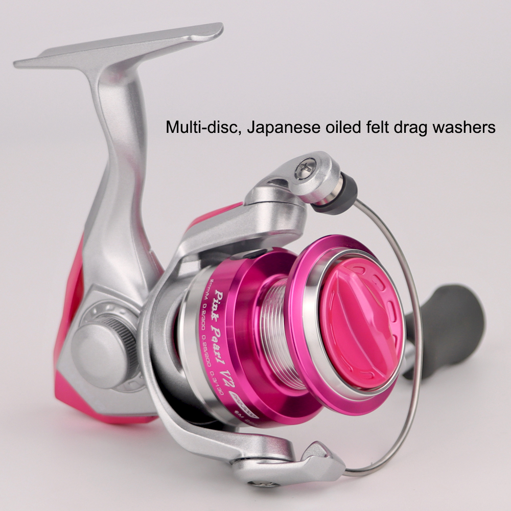 7kg Max drag) Okuma Pink Pearl V2 Spinning Fishing Reel 1+1BB Mesin Pancing  Wanita Lady Women Reel