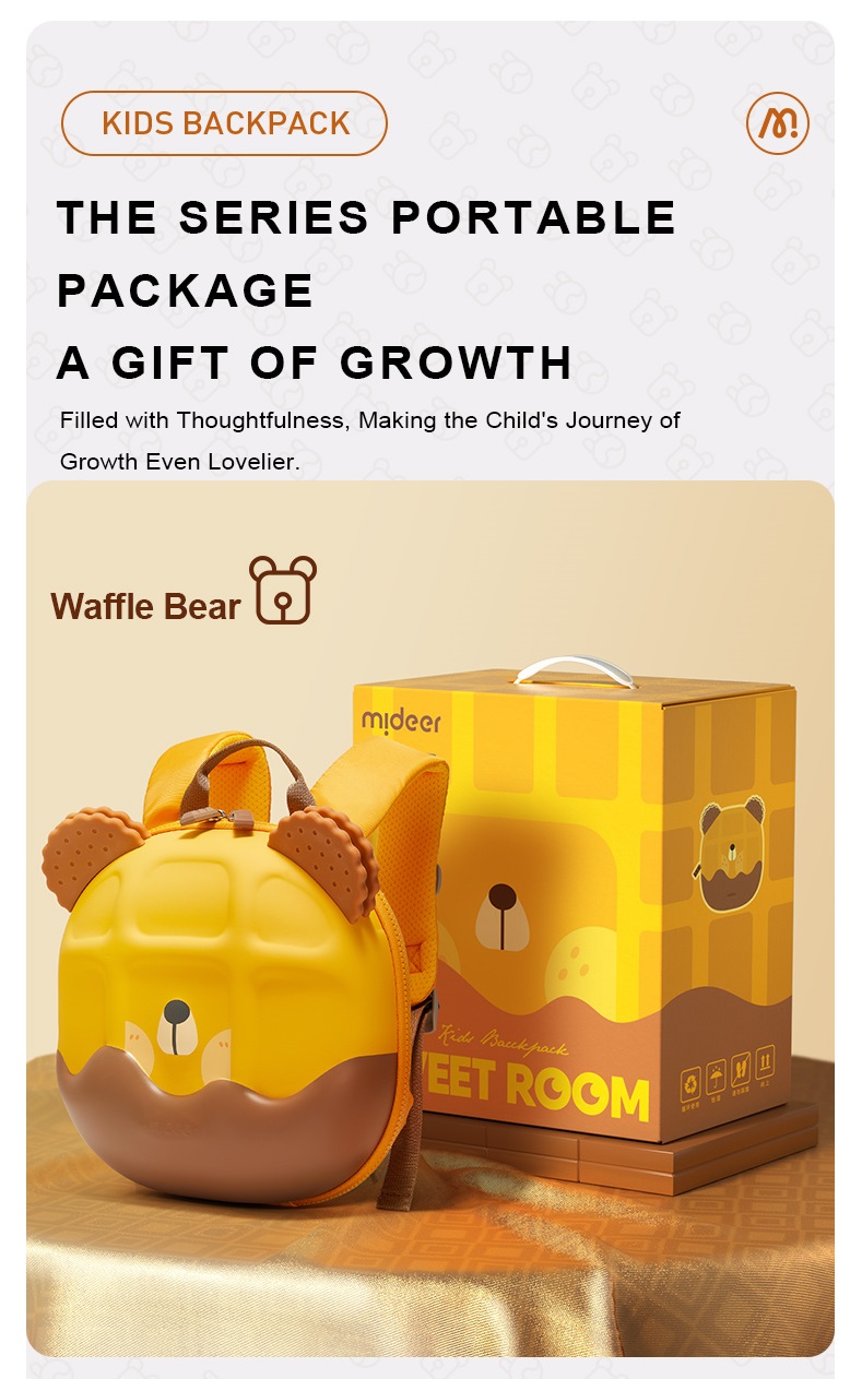 Mideer Sweet Room Kids Backpack - 2 Designs Available (Waffle Bear ...