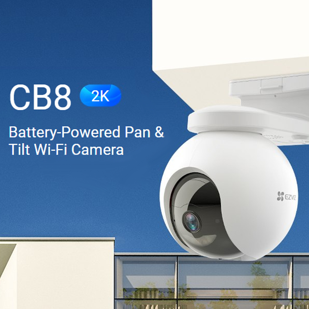 Ezviz Cb8 2k 3mp 1296p Rechargeable Battery Powered Pan And Tilt Wi Fi Weatherproof Security Cctv