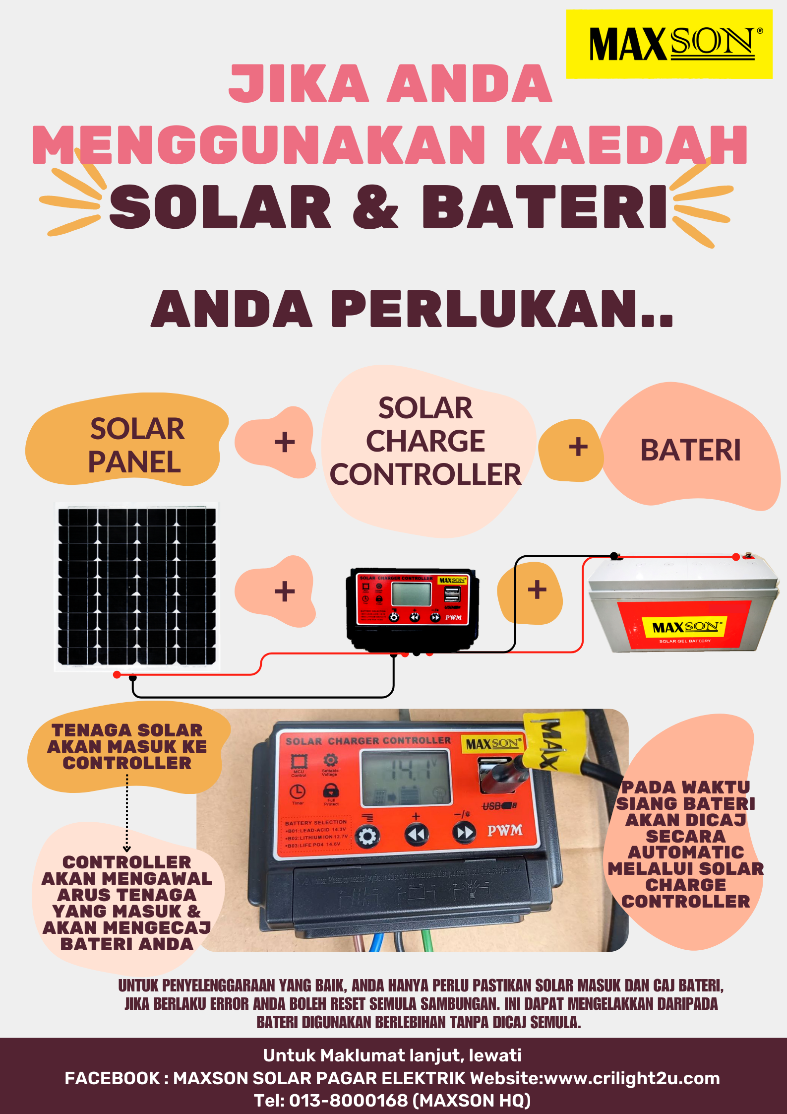 Crilight Maxson Solar Charge Controller - Red/Blue/Yellow/Black ...