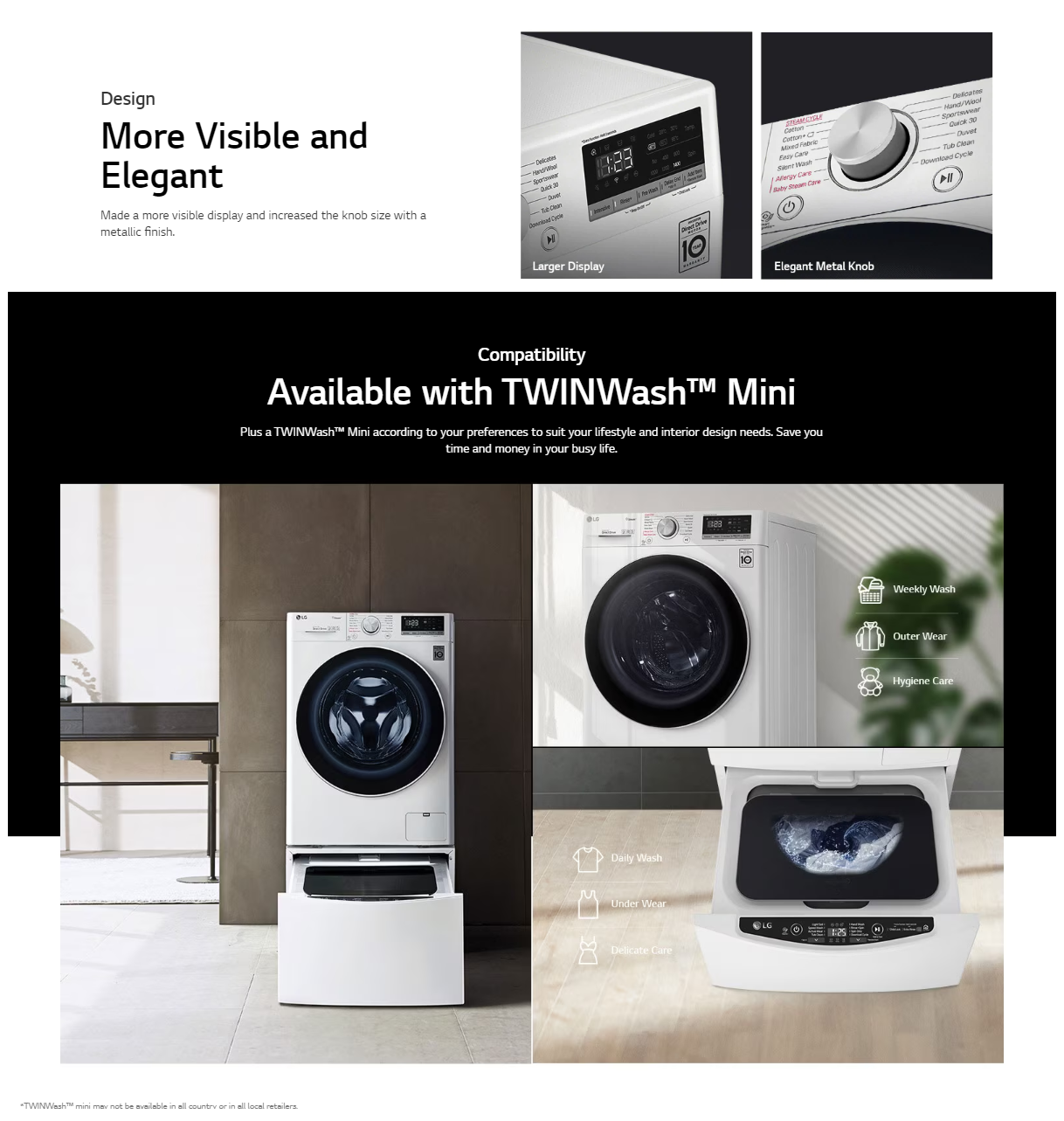 LG Front Load Washing Machine Inverter 9KG APP Control AI