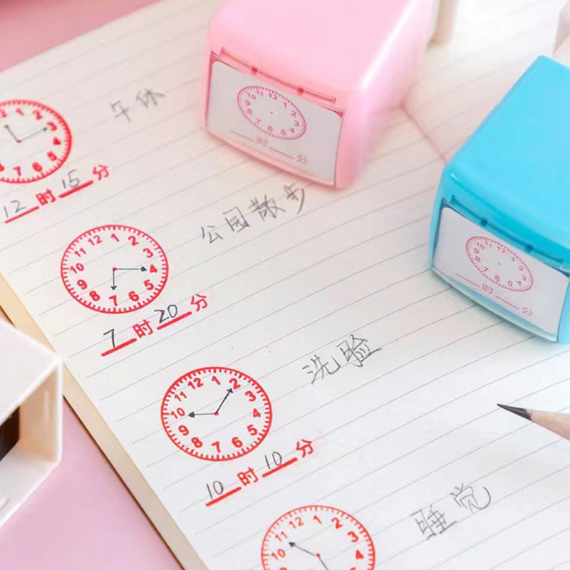 Creative Clock Stamp Student Clock Seal Kids Seal Tutoring Time School ...