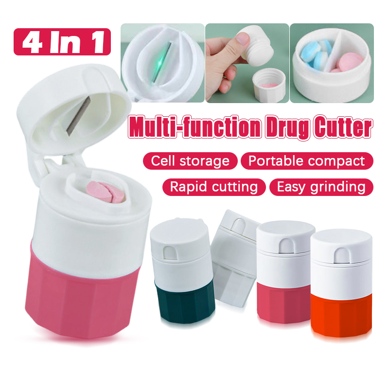 Portable Medicine Pill Cutter Box Dispenser Compartment Box/ Pill ...