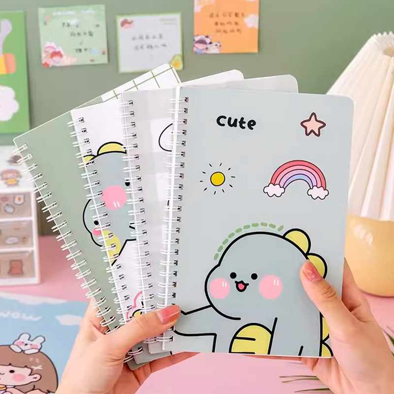 𝐒𝐎𝐅𝐓 𝐂𝐎𝐕𝐄𝐑 120 Pages Cute Cartoon A5 Spiral Notebook Kawaii Journal ...