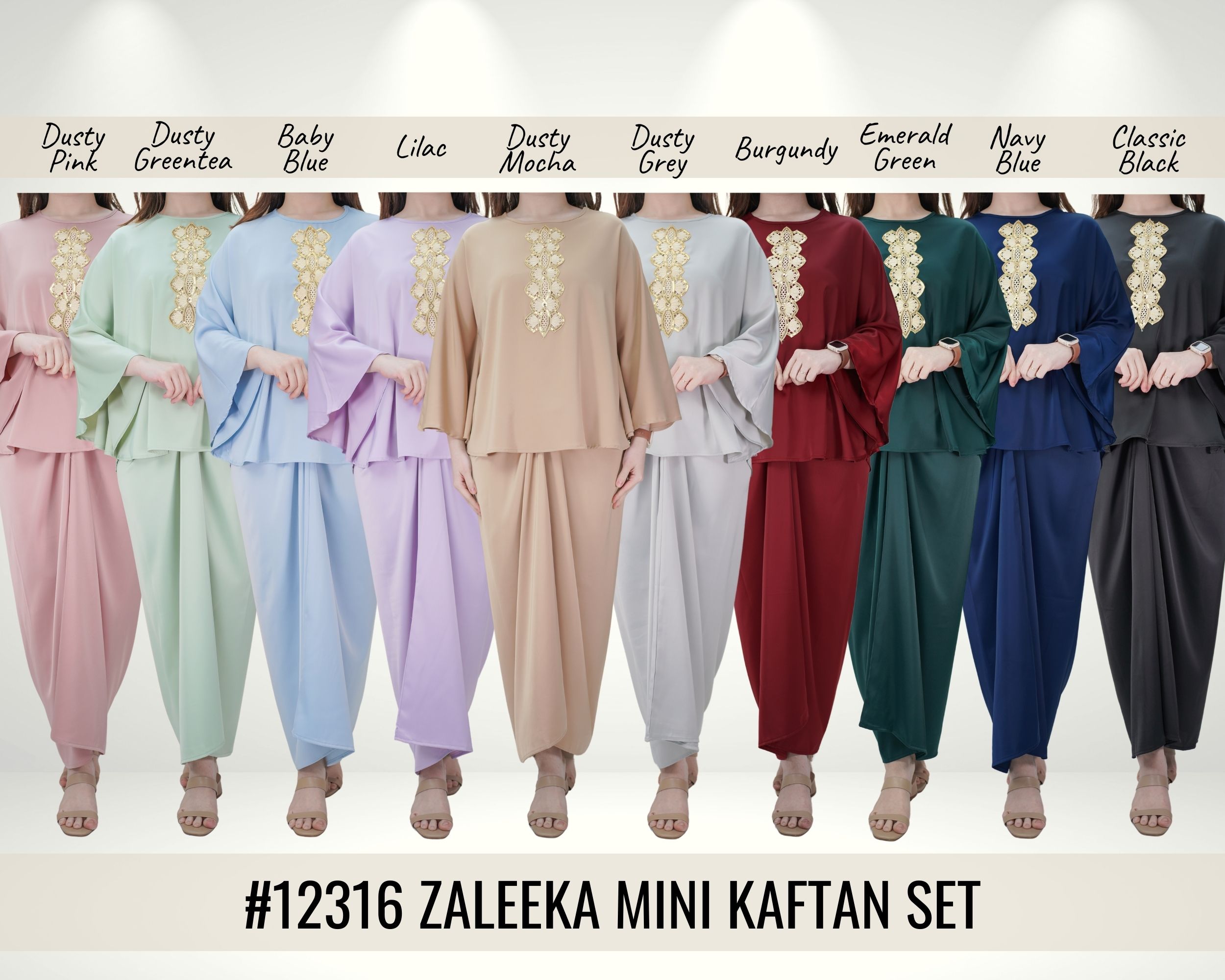 ZALEEKA MINI KAFTAN BATWING PARIO SET BAJU RAYA 2025 READY STOCK ...