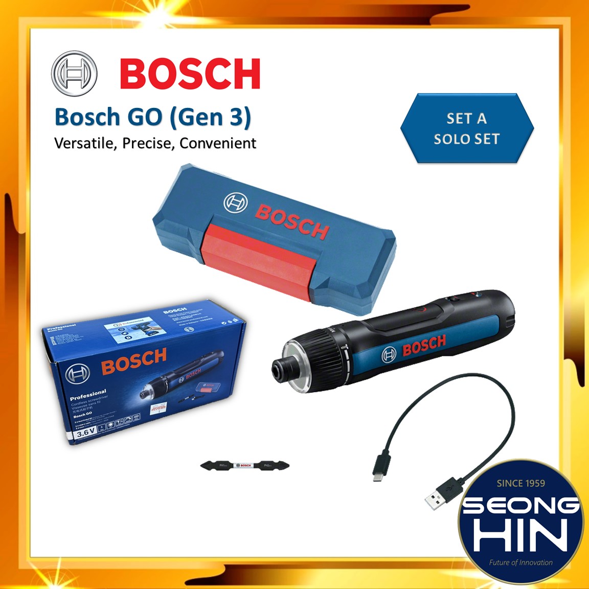 BOSCH GO 3 CORDLESS SCREWDRIVER 3.6V GO3 Screw Driver Bateri BOSCH